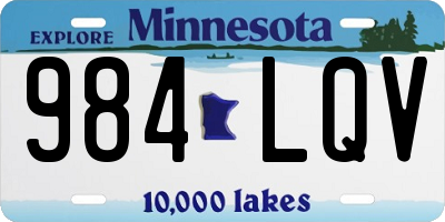 MN license plate 984LQV