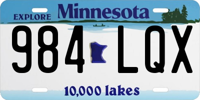 MN license plate 984LQX