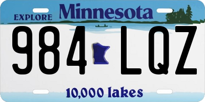 MN license plate 984LQZ