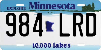 MN license plate 984LRD