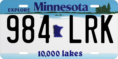 MN license plate 984LRK