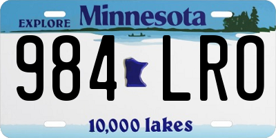 MN license plate 984LRO