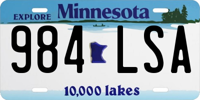 MN license plate 984LSA