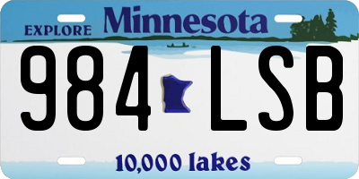 MN license plate 984LSB