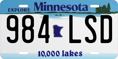 MN license plate 984LSD