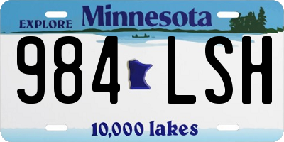 MN license plate 984LSH