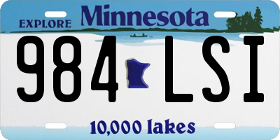 MN license plate 984LSI