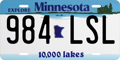 MN license plate 984LSL