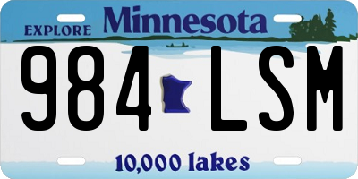 MN license plate 984LSM