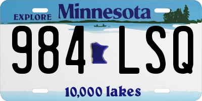 MN license plate 984LSQ