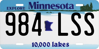 MN license plate 984LSS