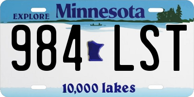 MN license plate 984LST