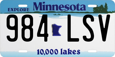 MN license plate 984LSV