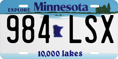 MN license plate 984LSX