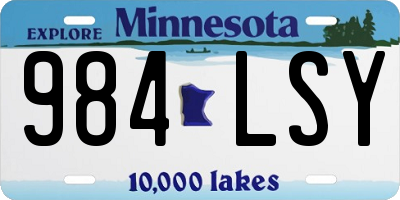 MN license plate 984LSY