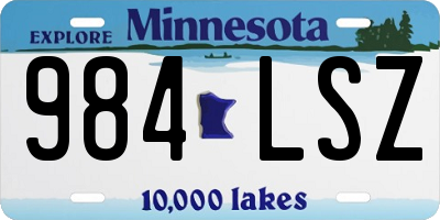 MN license plate 984LSZ