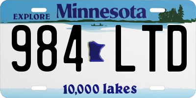 MN license plate 984LTD
