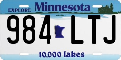 MN license plate 984LTJ