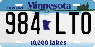 MN license plate 984LTO