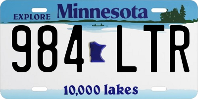 MN license plate 984LTR