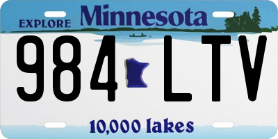 MN license plate 984LTV