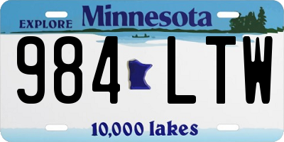 MN license plate 984LTW