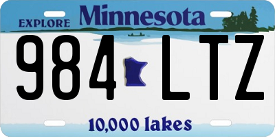 MN license plate 984LTZ