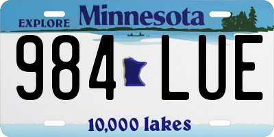 MN license plate 984LUE