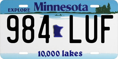 MN license plate 984LUF