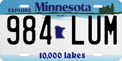 MN license plate 984LUM