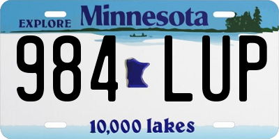 MN license plate 984LUP