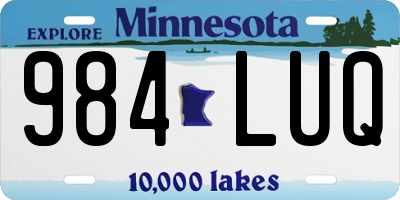 MN license plate 984LUQ