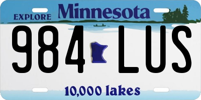 MN license plate 984LUS
