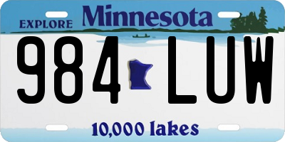 MN license plate 984LUW