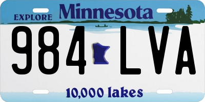 MN license plate 984LVA