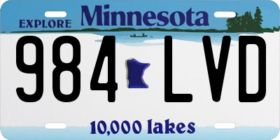 MN license plate 984LVD
