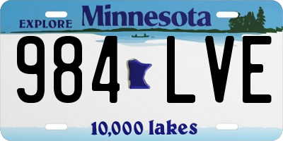 MN license plate 984LVE