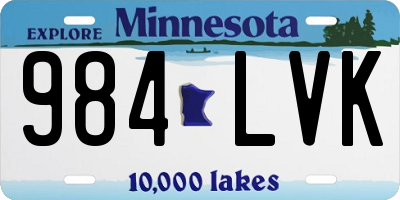 MN license plate 984LVK