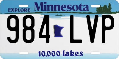 MN license plate 984LVP