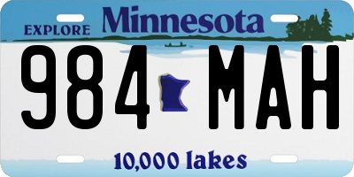 MN license plate 984MAH