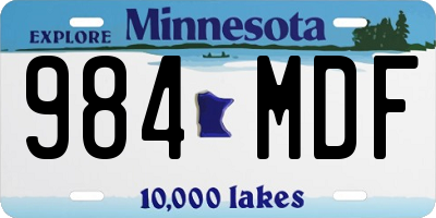 MN license plate 984MDF
