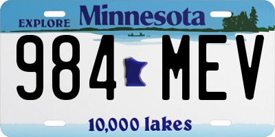 MN license plate 984MEV