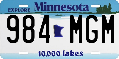 MN license plate 984MGM