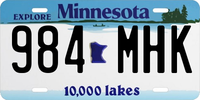 MN license plate 984MHK
