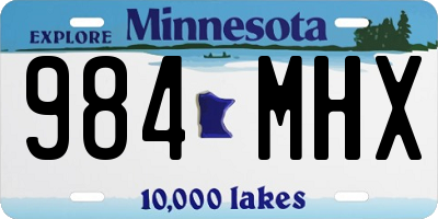 MN license plate 984MHX