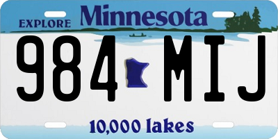 MN license plate 984MIJ