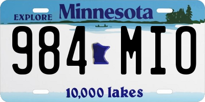 MN license plate 984MIO