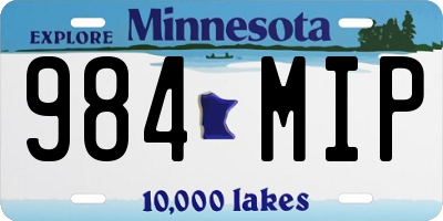 MN license plate 984MIP