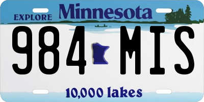 MN license plate 984MIS