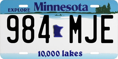 MN license plate 984MJE